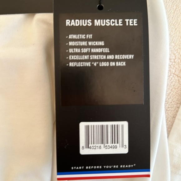 FOURLAPS Radius Muscle tank tee. Stretch. White gym running. Workout - Picture 11 of 11